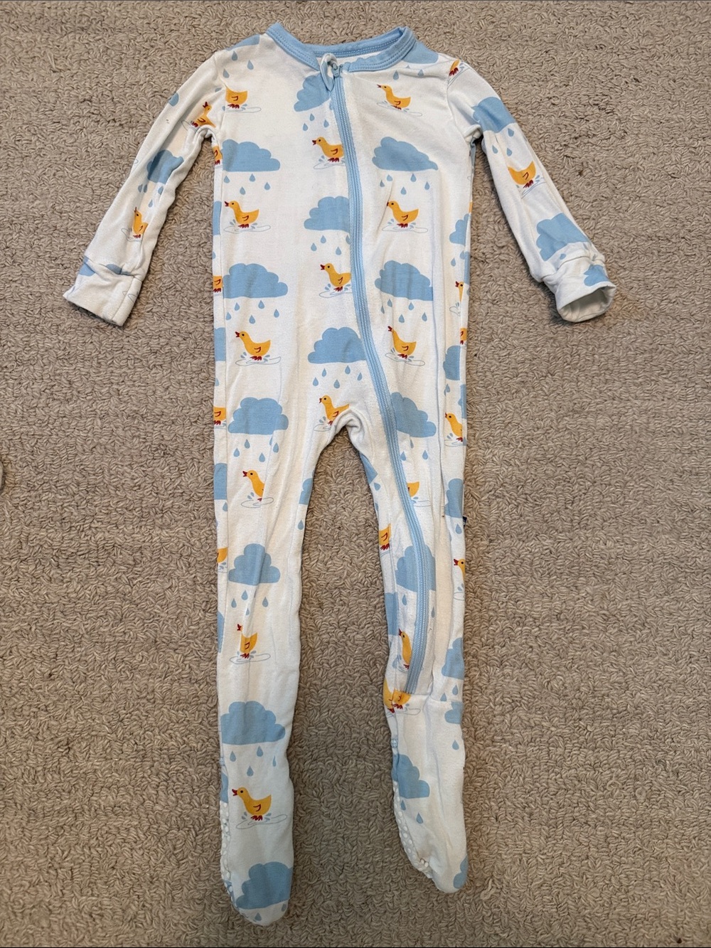 Kickee pants Blue Cloud & Duck Print Kids One-Piece Sleeper